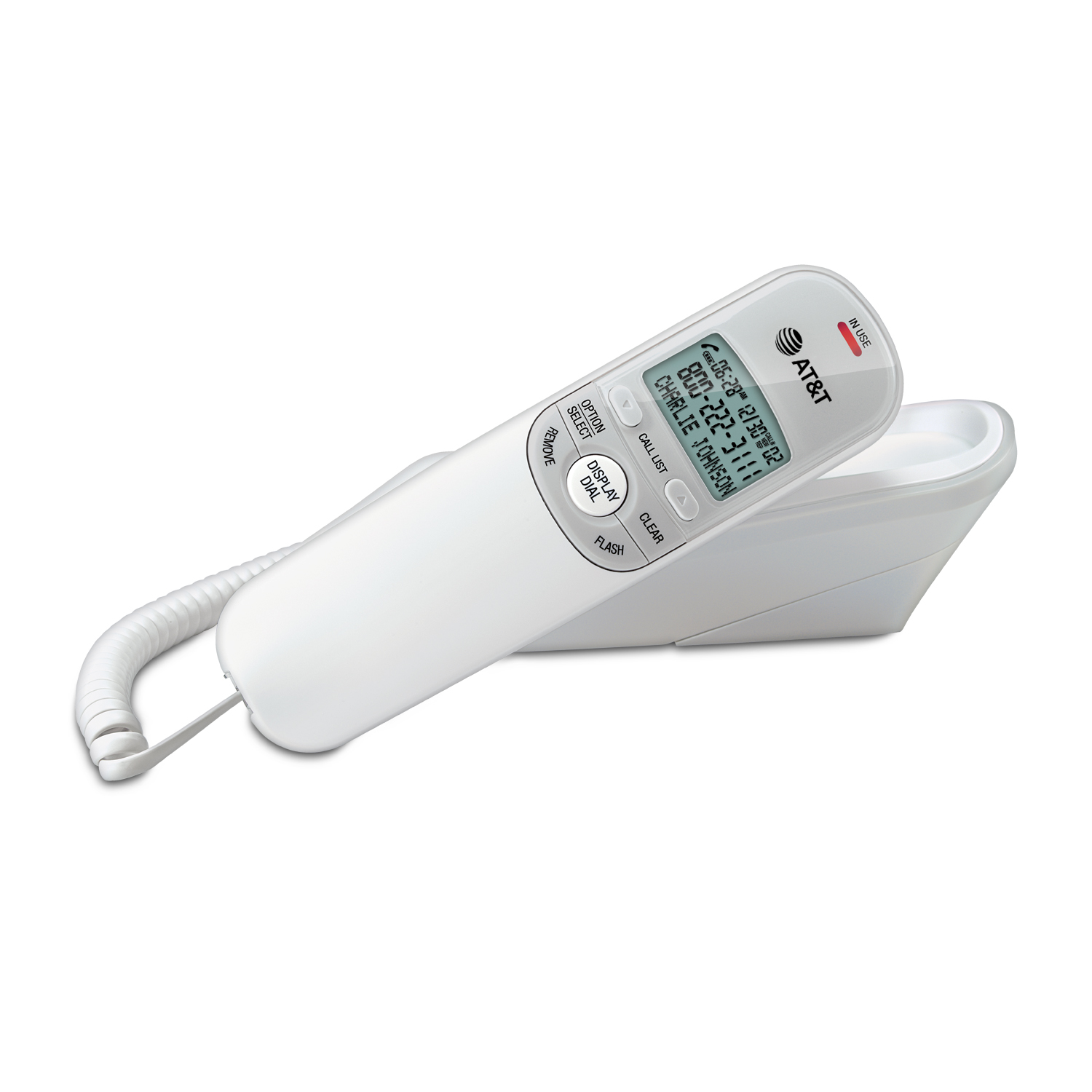 Trimline Corded Phone with Caller ID, White - view 1